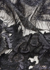 Органза шелковая вышивка черная с травкой (DG-9025) фото 3