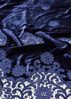 Бархат с вышивкой ришелье шелковый синий (DG-7125) фото 2
