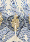 Вышивка на сетке мозаика голубая с бежевым ручная работа (DG-2125) фото 1