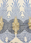 Вышивка на сетке мозаика голубая с бежевым ручная работа (DG-2125) фото 2