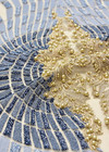 Вышивка на сетке мозаика голубая с бежевым ручная работа (DG-2125) фото 3