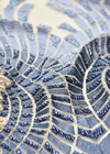 Вышивка на сетке мозаика голубая с бежевым ручная работа (DG-2125) фото 4