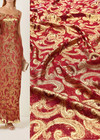 Шелк с вышивкой красный золотой орнамент Etro фото 1