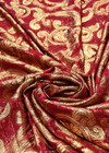 Шелк с вышивкой красный золотой орнамент Etro фото 2