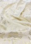 Органза шелк вышивка золотыми и серебряными цветами на молочном (DG-3225) фото 2