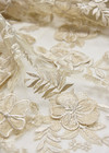 Вышивка на сетке 3D цветы айвори (DG-1435) фото 3