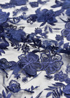 Вышивка на сетке 3D цветы синее (dg-2925) фото 2