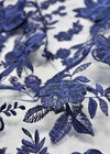 Вышивка на сетке 3D цветы синее (dg-2925) фото 3