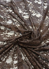 Гипюр хлопок стрейч коричневый цветочный узор Marni фото 4
