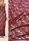 Гипюр хлопок стрейч бордовый цветочный узор Marni фото 1