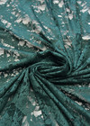 Гипюр хлопок стрейч зеленый цветочный узор Marni фото 3
