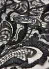 Вышивка на сетке черный орнамент пайетками кантом сутажем (DG-0925) фото 2