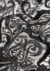 Вышивка на сетке черный орнамент пайетками кантом сутажем (DG-0925) фото 3