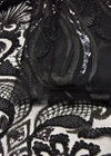 Вышивка на сетке черный орнамент пайетками кантом сутажем (DG-0925) фото 4