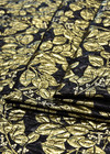 Жаккард вышивка 3D золотые листья (DG-6925) фото 2