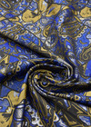 Жаккард узор пейсли синий (DG-7235) фото 2