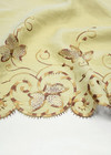 Лен вышивка цветочный бордюр беж (DG-72201) фото 1