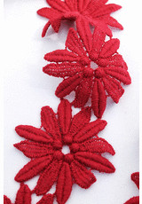 Кружевная тесьма шерсть красная цветы (GG-9630) фото 1