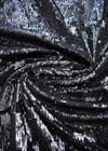 Пайетки на атласе черные серебристые двухсторонние (DG-3760) фото 2