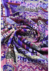 Вискозная плательная ткань диагональ фиолетовая лоскутное шитье (DG-3070) фото 3