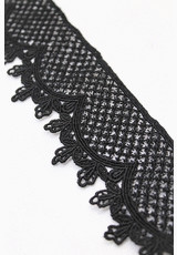 Кружевная тесьма черная плетеная (DG-7320) фото 1