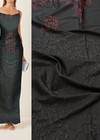 Жаккард вышивка 3Д черный красный узор (DG-7145) фото 1
