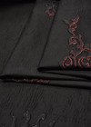 Жаккард вышивка 3Д черный красный узор (DG-7145) фото 3