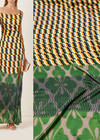 Искусственный шелк купон зеленые листья (DG-6345) фото 1