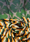 Искусственный шелк купон зеленые листья (DG-6345) фото 2