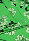 Крепдешин шелк стрейч зеленые цветы (DG-6445) фото 3