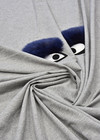 Трикотаж с вышивкой меховые глазки на сером Fendi фото 2