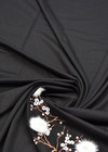 Джерси стрейч черный вышивка сакура (FF-4275) фото 2
