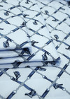 Курточная стеганая ткань голубая с цепями (DG-85001) фото 4