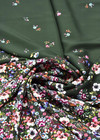 Кади стрейч вискоза зеленый цветочный бордюр (DG-4745) фото 2