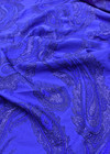 Органза шелк вышивка Пейсли синий электрик (DG-6745) фото 2
