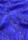 Органза шелк вышивка Пейсли синий электрик (DG-6745) фото 3