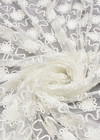 Вышивка 3D белые цветы на сетке (DG-2555) фото 3