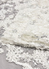 Вышивка 3D цветы пайетки белая (DG-7655) фото 2