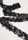 Тесьма кожаные 3Д цветы черная (DG-1950) фото 1