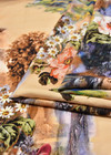 Креп шелк стрейч кремовый акварель цветы (DG-7465) фото 2