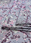 Парча вышивка розовая сакура на серебристом (DG-2565) фото 3