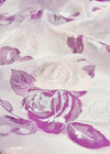 Органза с вышивкой филькупе фиолетовые розы на белом (DG-9475) фото 2