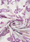Органза с вышивкой филькупе фиолетовые розы на белом (DG-9475) фото 3