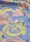 Органза вышивка филькупе голубая золотистые цветы (DG-5575) фото 4
