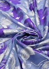 Органза вышивка филькупе голубая серебристые цветы (DG-6575) фото 2