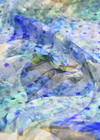Шелк Деворе голубые гортензии (DG-8306) фото 2