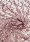 Вышивка на сетке бисером стеклярусом мелкий цветок жемчужно розовое Scervino фото 3