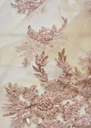 Кружево вышивка пайетками и стеклярусом жемчужно розовое (DG-7506) фото 2