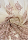 Кружево вышивка пайетками и стеклярусом жемчужно розовое (DG-7506) фото 3