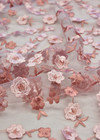 Вышивка на сетке 3D цветы жемчужно розовое (DG-4506) фото 2